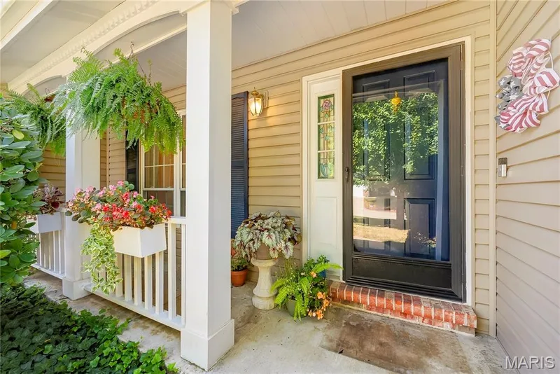 Large Covered Front Porch with Brick Threshold — 3044 Brentmoor Drive, St Charles, MO 63303