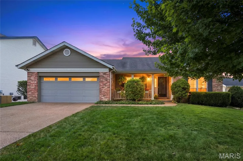 Front Elevatin at Dusk — 3044 Brentmoor Drive, St Charles, MO 63303