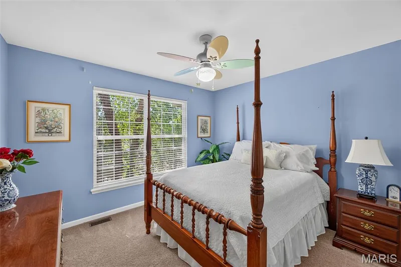 Bedroom #2 with ceiling fan — 730 Longfellow Circle, O'Fallon, MO 63366