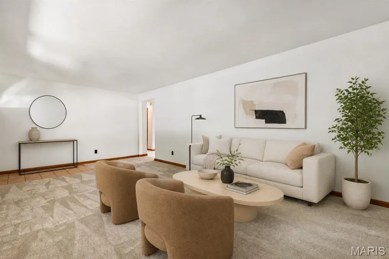 Living room view two virtually staged — 14 Connie Drive, St Charles, MO 63301