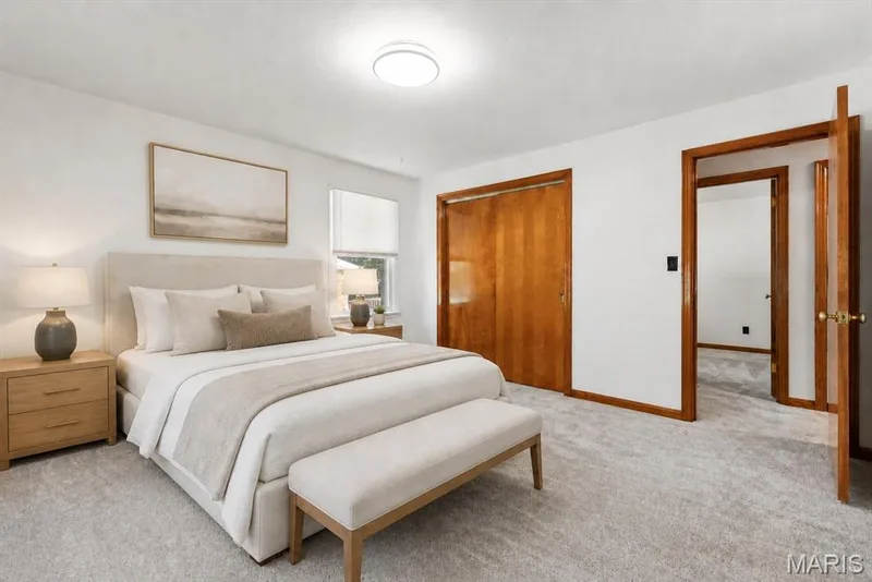 Bedroom one, view two virtually staged — 14 Connie Drive, St Charles, MO 63301