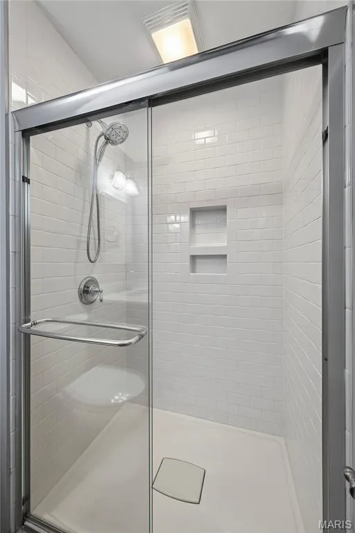 Shower with Semi Frameless Shower Doors in Primary Bath — 16 Mill Race Drive, St Peters, MO 63376