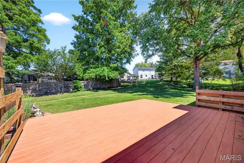 Composite Deck Overlooking Level Backyard — 16 Mill Race Drive, St Peters, MO 63376