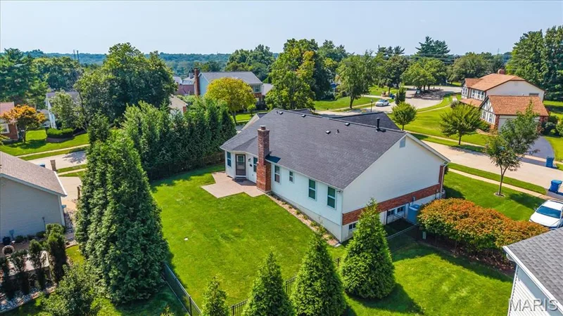 Aerial view of the side. — 1346 Cherry Glen Court, Chesterfield, MO 63017