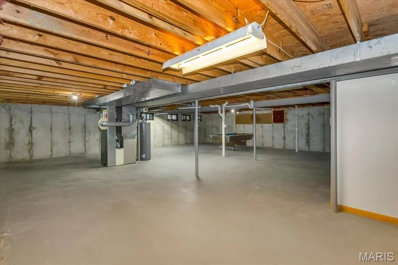 Expansive lower level is perfect for finishing. Pool table can stay for future game room! — 1346 Cherry Glen Court, Chesterfield, MO 63017