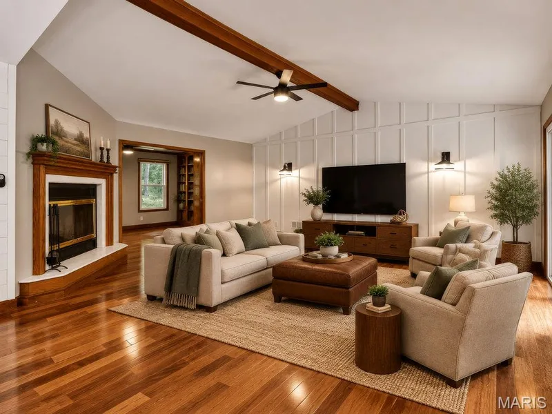 VIRTUALLY STAGED Great Room — 2 Patrick Lane, Defiance, MO 63341