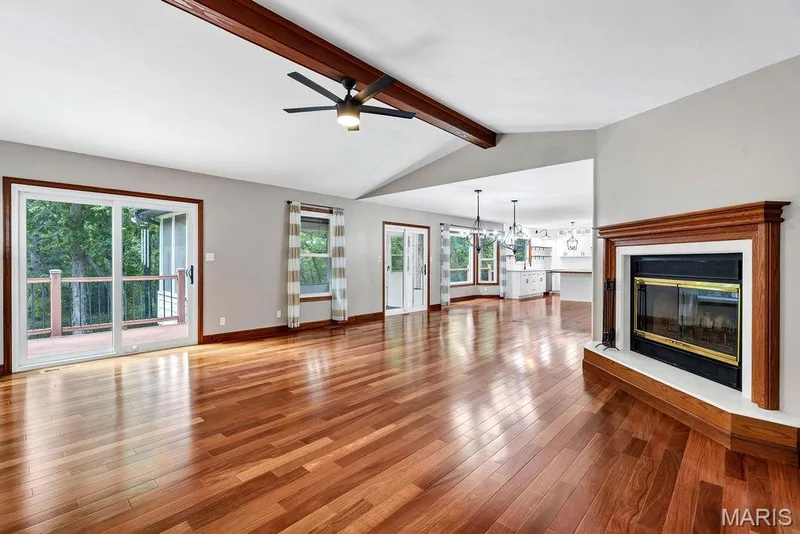 It is also vaulted and has a sliding door to the deck. — 2 Patrick Lane, Defiance, MO 63341