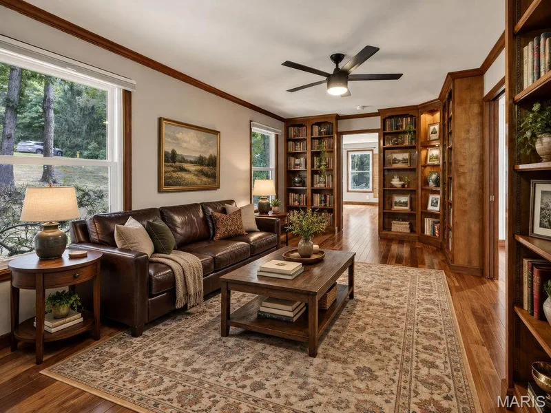 VIRTUALLY STAGED Library — 2 Patrick Lane, Defiance, MO 63341