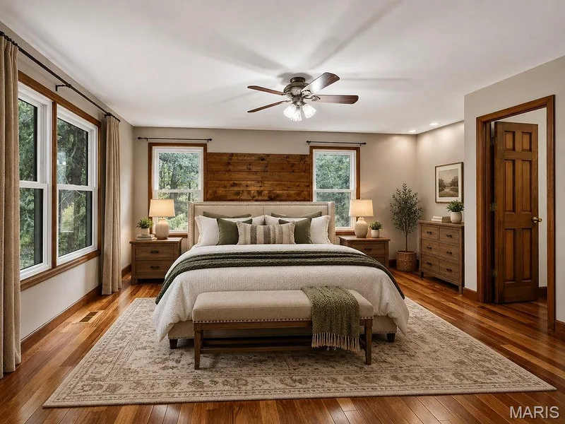 VIRTUALLY STAGED Primary Bedroom — 2 Patrick Lane, Defiance, MO 63341