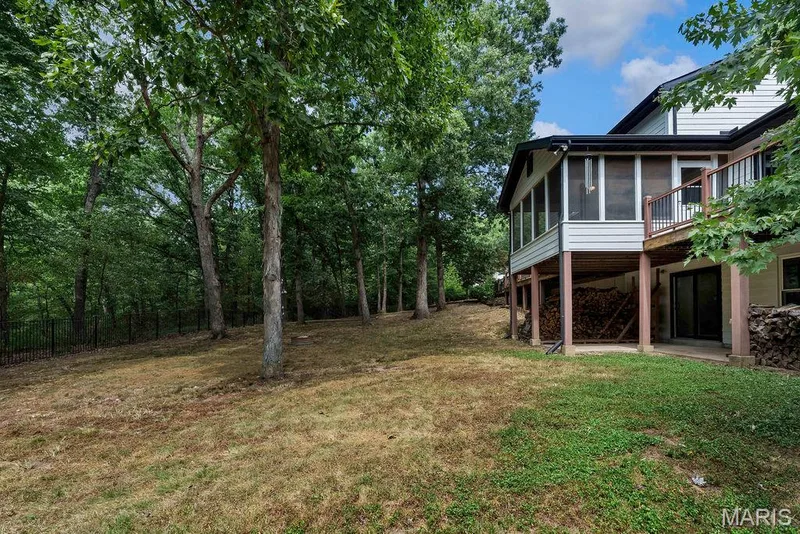 This home offers black colored enclosed soffits & covered fascia to add to the exterior appeal. — 2 Patrick Lane, Defiance, MO 63341