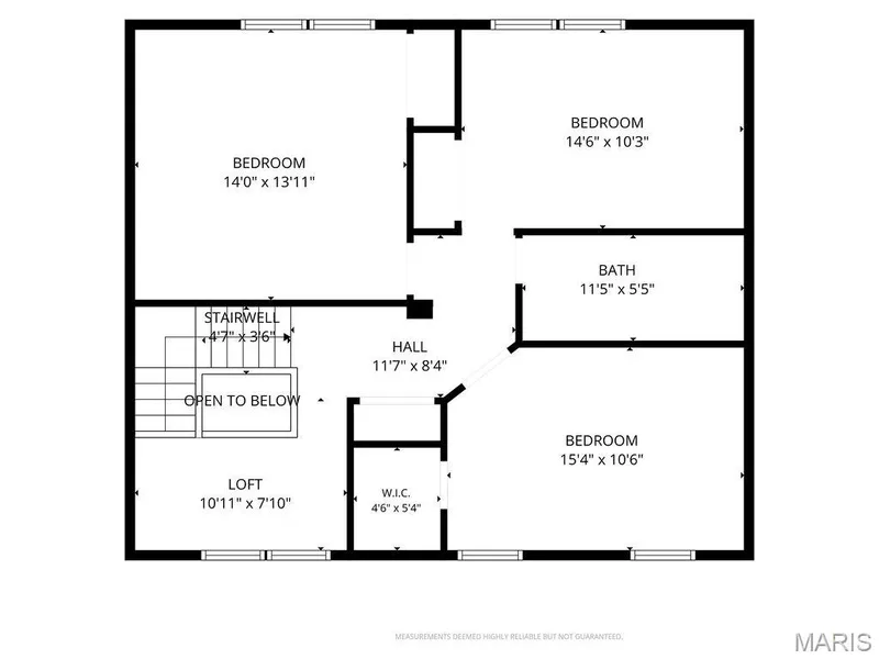 Floor Plan for the Upper Level — 2 Patrick Lane, Defiance, MO 63341