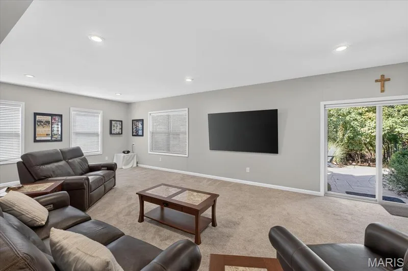 Lower level recreation room with walk-out — 1307 Homestead Heights Drive, Wildwood, MO 63005