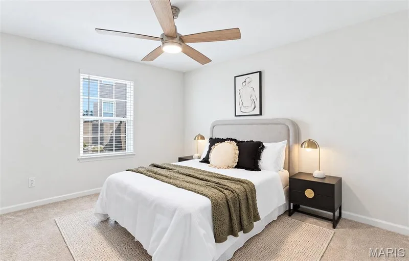 Virtually staged primary bedroom. — 4101 Spring Creek Lane, O'Fallon, MO 63368