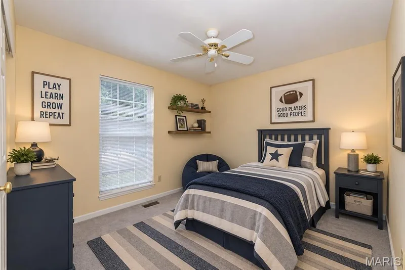 secondary bedroom virtually staged — 17027 Old Hollow Drive, Wildwood, MO 63040