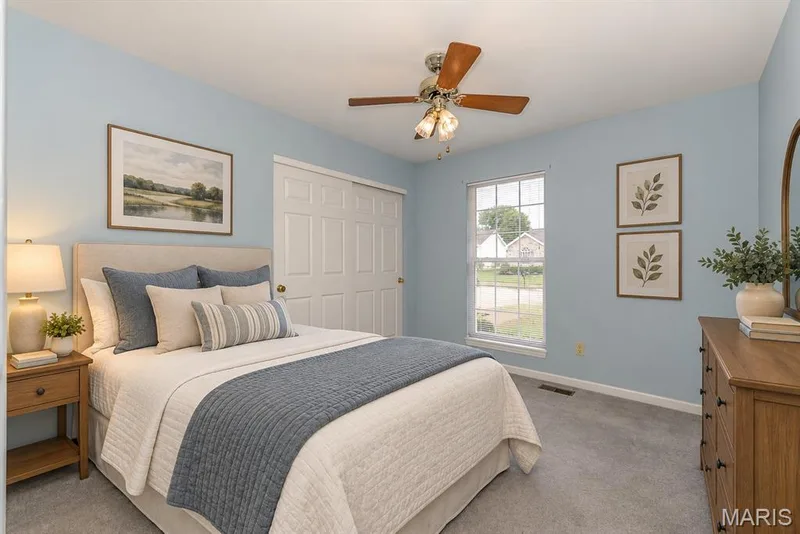 secondary bedroom virtually staged — 17027 Old Hollow Drive, Wildwood, MO 63040