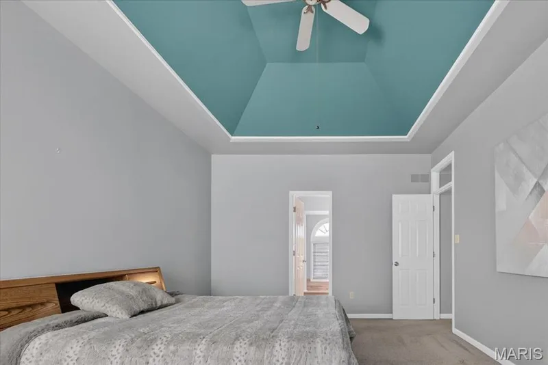 Tray ceiling with accent color and crown molding — 3445 Riverchase Parkway, St Charles, MO 63301