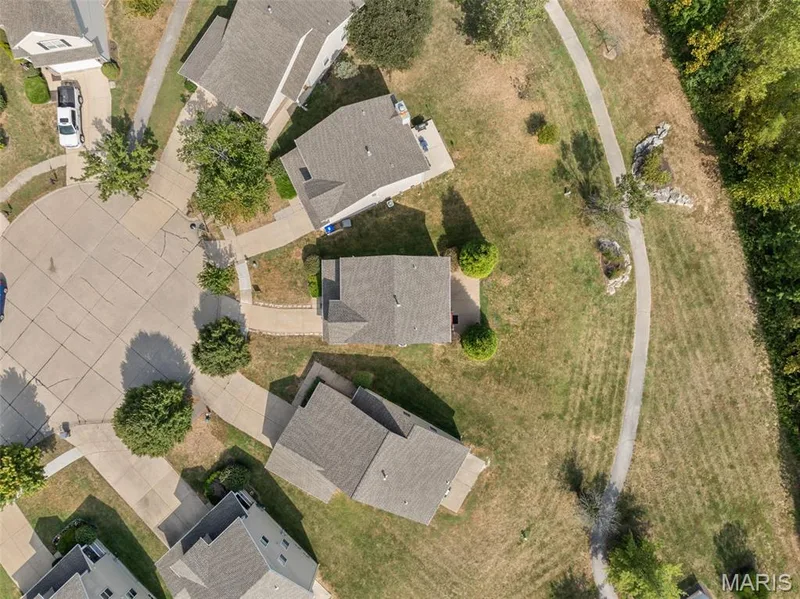 Aerial view of the Cul-de-sac — 166 Brushy Brook Drive, O'Fallon, MO 63366