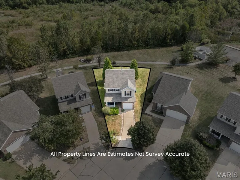 Approximate survey lines — 166 Brushy Brook Drive, O'Fallon, MO 63366