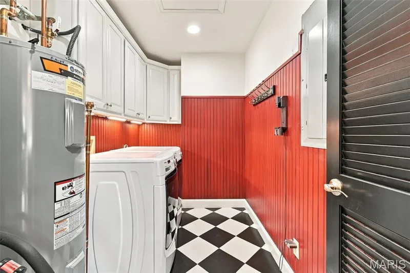 Snazzy Laundry room-Washer and dryer stay- Water heater 2024. — 208 Ambridge Court #303, Chesterfield, MO 63017