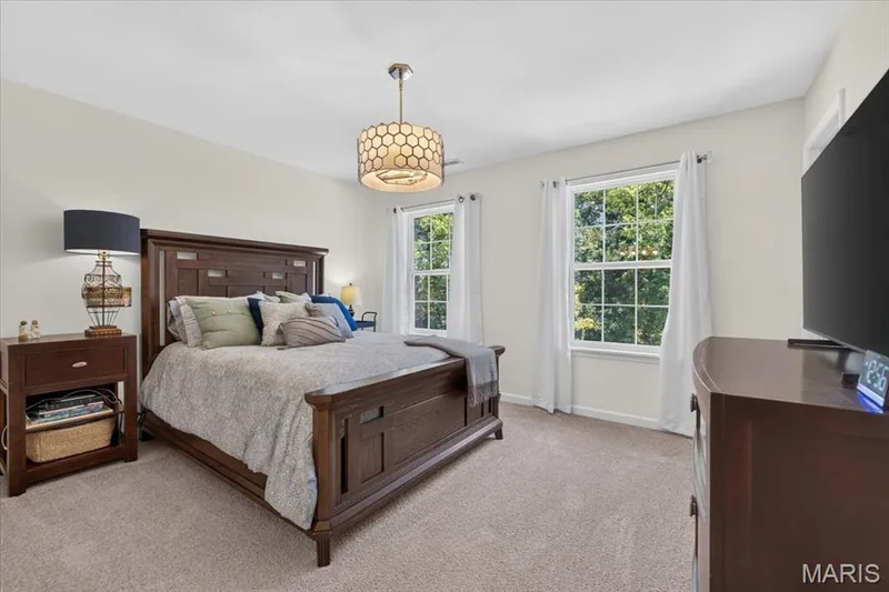 Primary Bedroom overlooking woods (front) — 427 Sunset Hollow Drive, Wentzville, MO 63385