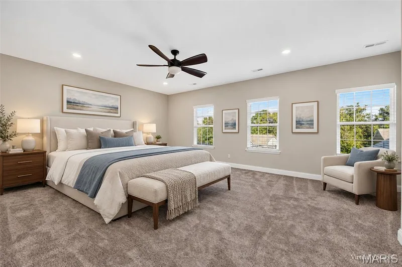 Virtually Staged Bedroom #3 - 2nd Floor Private En-Suite with walk-in closet & Remodeled bathroom — 305 Crescent Oak Court, New Melle, MO 63385