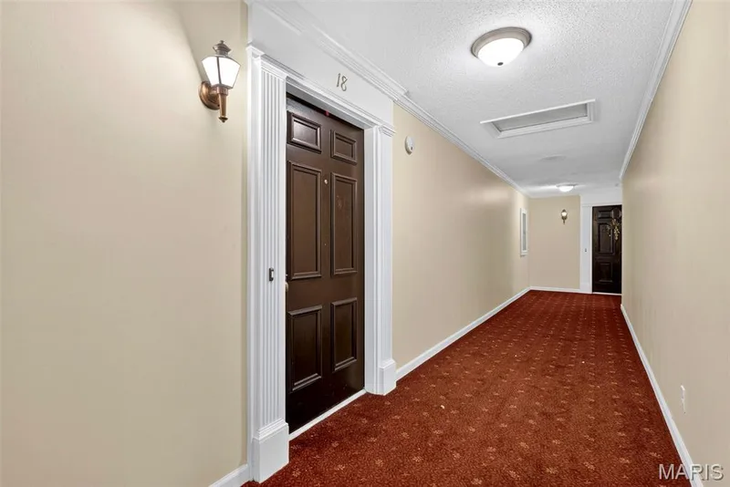 Unit Front Door! Storage room around the hallway — 1511 Hampton Hall Drive #18, Chesterfield, MO 63017
