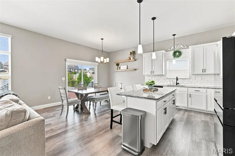 Open kitchen, dining and great room — 130 Pomodora Circle, Wentzville, MO 63385