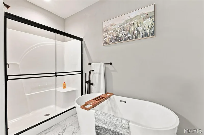 Primary Bath with Freestanding soaking tub and shower — 130 Pomodora Circle, Wentzville, MO 63385