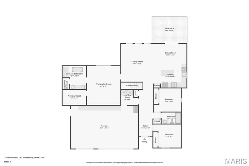 main level floor plan — 130 Pomodora Circle, Wentzville, MO 63385
