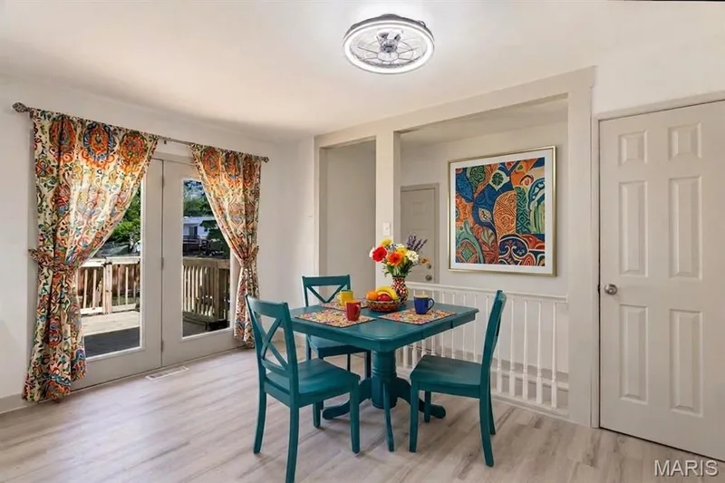 Virtually Staged - Dining Room with retro 70's decor — 3424 La Salle Drive, St Charles, MO 63301