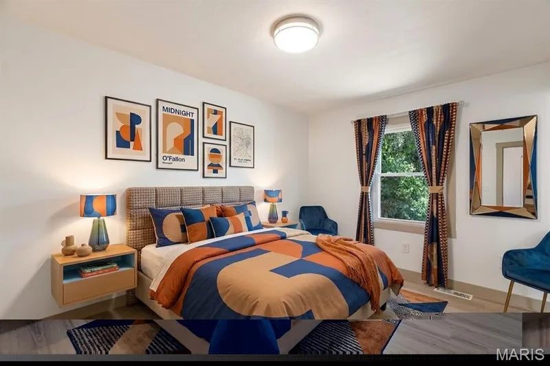 Virtually Staged - Master Suite with retro 70's decor — 3424 La Salle Drive, St Charles, MO 63301