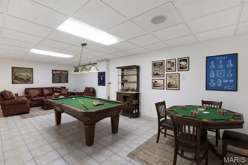 Virtually Staged - Basement Rec Room — 3424 La Salle Drive, St Charles, MO 63301