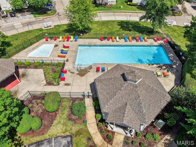 Aerial View of the Neighborhood Pool — 74 Sugar Glen Court #6, St Peters, MO 63376