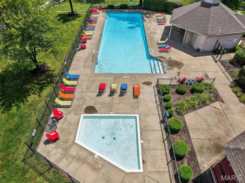 Aerial View of the Neighborhood Pool — 74 Sugar Glen Court #6, St Peters, MO 63376