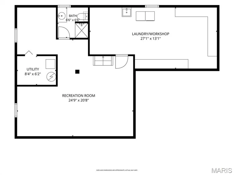 Lower level floor plan — 109 Meadowlark Lane, St Charles, MO 63301