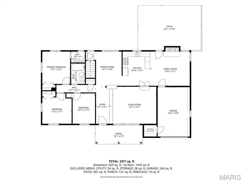 Main level floor plan — 109 Meadowlark Lane, St Charles, MO 63301