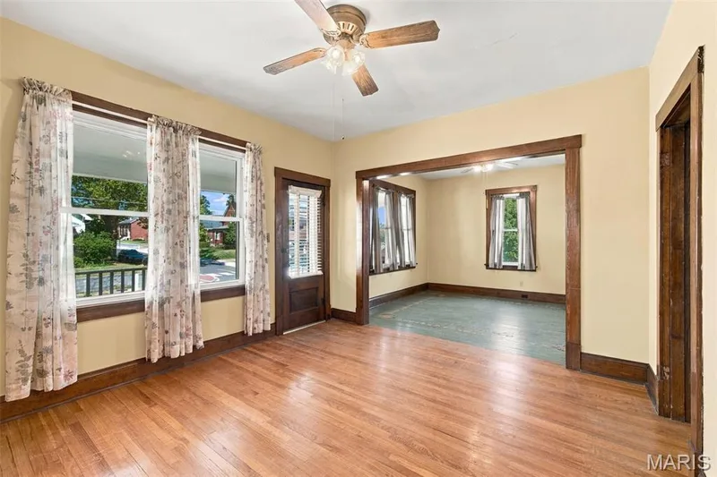 Living room with wood floors — 201 Perry Street, St Charles, MO 63301