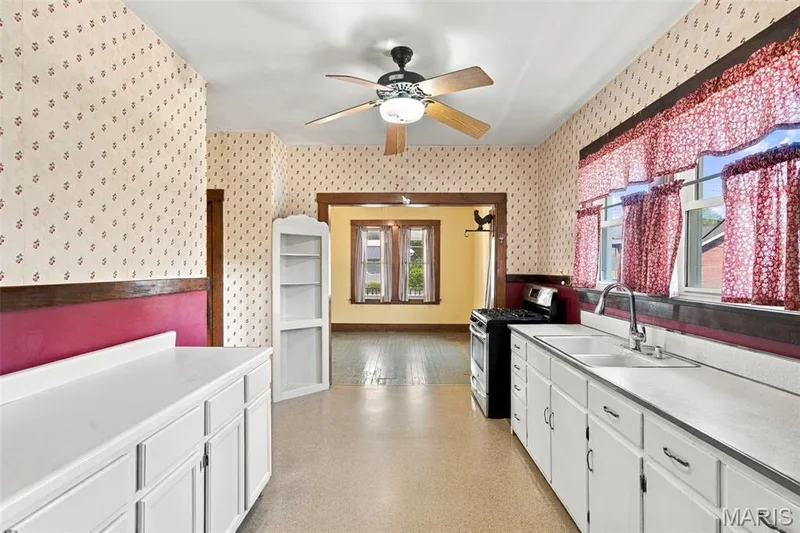 Kirchen with SS gas stove and new SS fridge — 201 Perry Street, St Charles, MO 63301