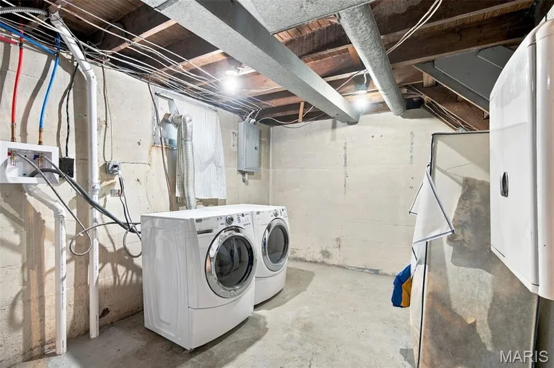 Washer and Dryer are included with the home plus tons of storage in the unfinished basement — 201 Perry Street, St Charles, MO 63301