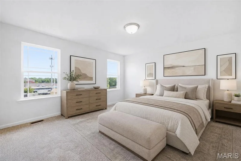 Virtually Staged Primary Bedroom Suite — 32 Wingtip Court, St Peters, MO 63376