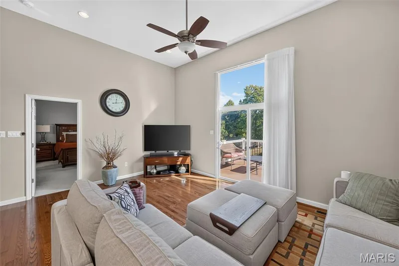 Great room opens to composite deck — 1052 Silo Bend Drive, Wentzville, MO 63385