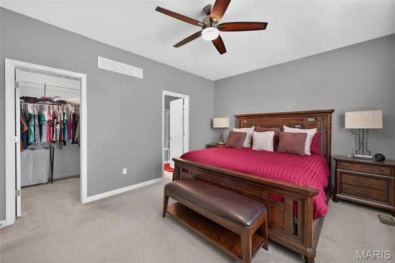 Primary bedroom-walk in closet-primary bath — 1052 Silo Bend Drive, Wentzville, MO 63385