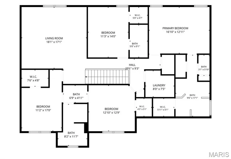 Upper Level Floor Plan — 221 Oakhurst Circle, O'Fallon, MO 63367
