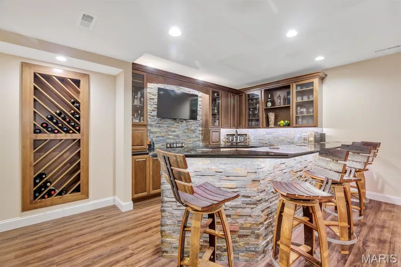 Wet Bar With Bar Fridge, Beer Fridge, & WIne Rack — 221 Oakhurst Circle, O'Fallon, MO 63367