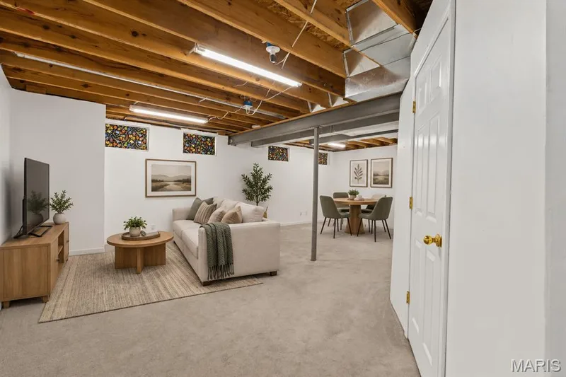 virtually staged partially finished basement — 204 Boulder Point Drive, St Peters, MO 63376