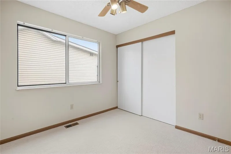 Bedroom #2 has a Full-Size Closet & Ceiling Fan with Light! — 1278 Stephenridge Drive, St Charles, MO 63304