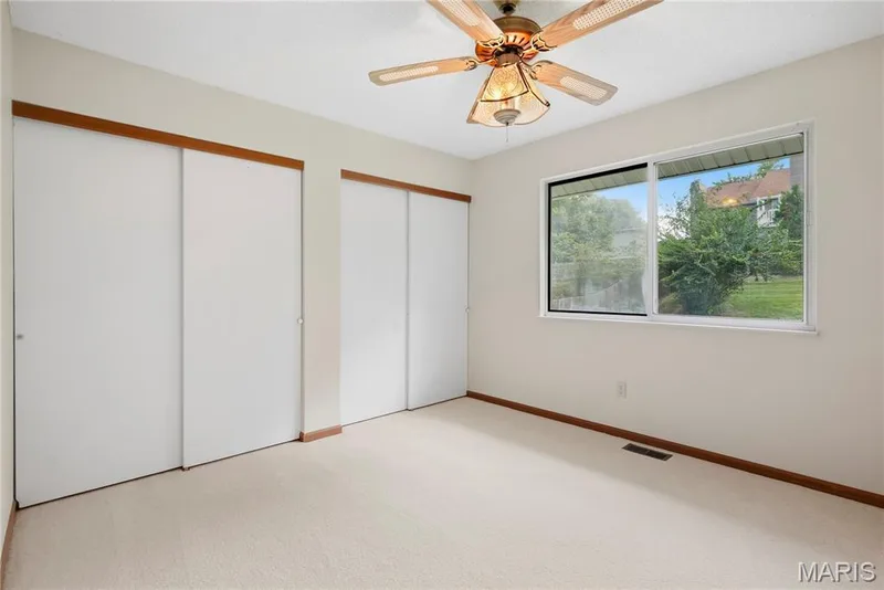 Bedroom #3 has TWO Full-Size Closets & Ceiling Fan with Light! — 1278 Stephenridge Drive, St Charles, MO 63304