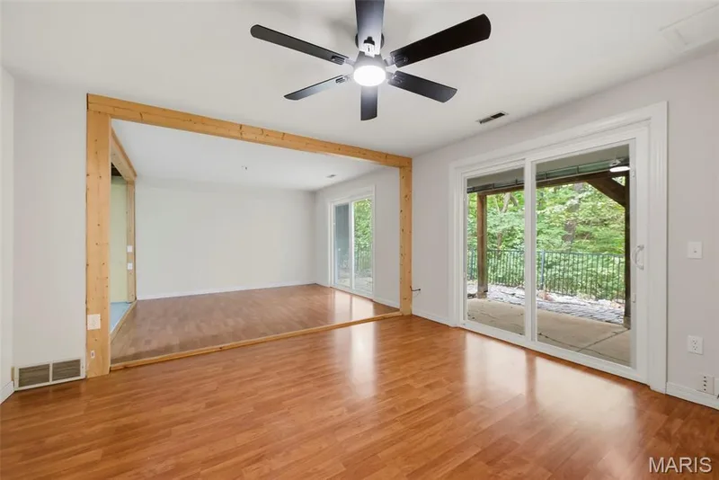 Bedroom number Three located on lower level with view of backyard. — 18409 Woodland Meadows Drive, Wildwood, MO 63038