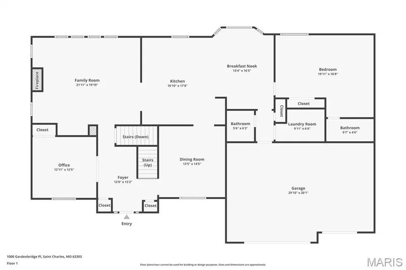 Main floor plan — 1000 Gardenbridge Place, St Charles, MO 63303