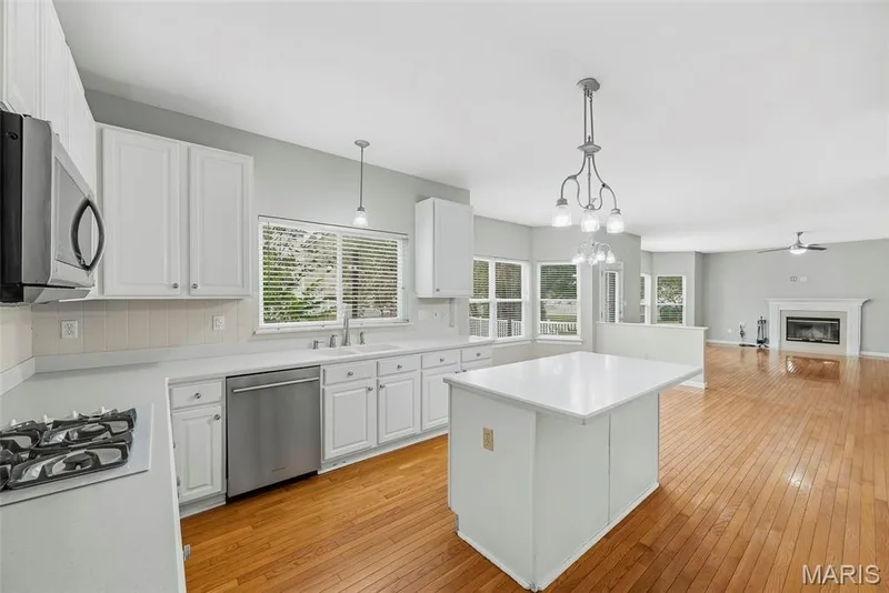 9 Foot Ceilings and Wood Flooring in Kitchen — 223 Chestnut Hill Drive, O'Fallon, MO 63368